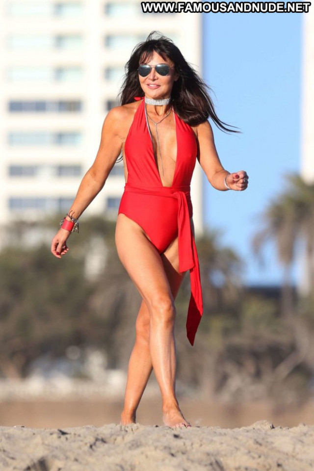 Lizzie Cundy No Source Celebrity Babe Swimsuit Black Posing Hot