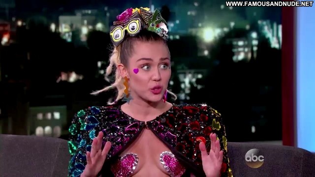 Miley Cyrus Jimmy Kimmel Live  Nipples Big Tits Celebrity Live