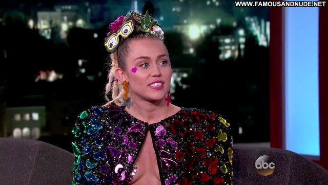 Miley Cyrus Jimmy Kimmel Live Celebrity Pasties Breasts Nipples Big