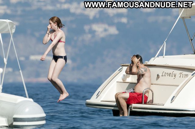 Bonnie Wright Yacht Bikini Actress Showing Tits Posing Hot