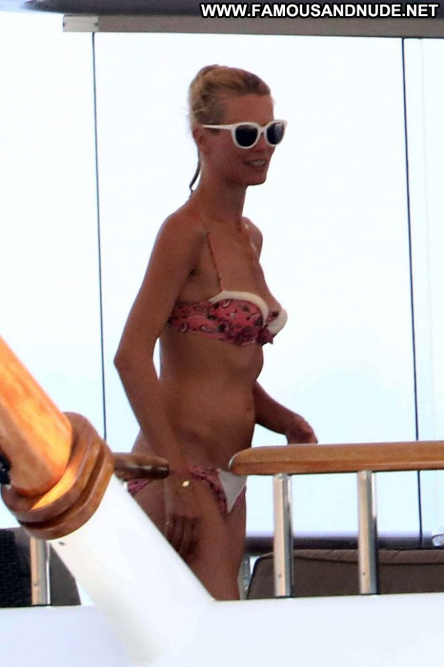 Claudia Schiffer No Source Beautiful Bikini Celebrity Paparazzi Yacht