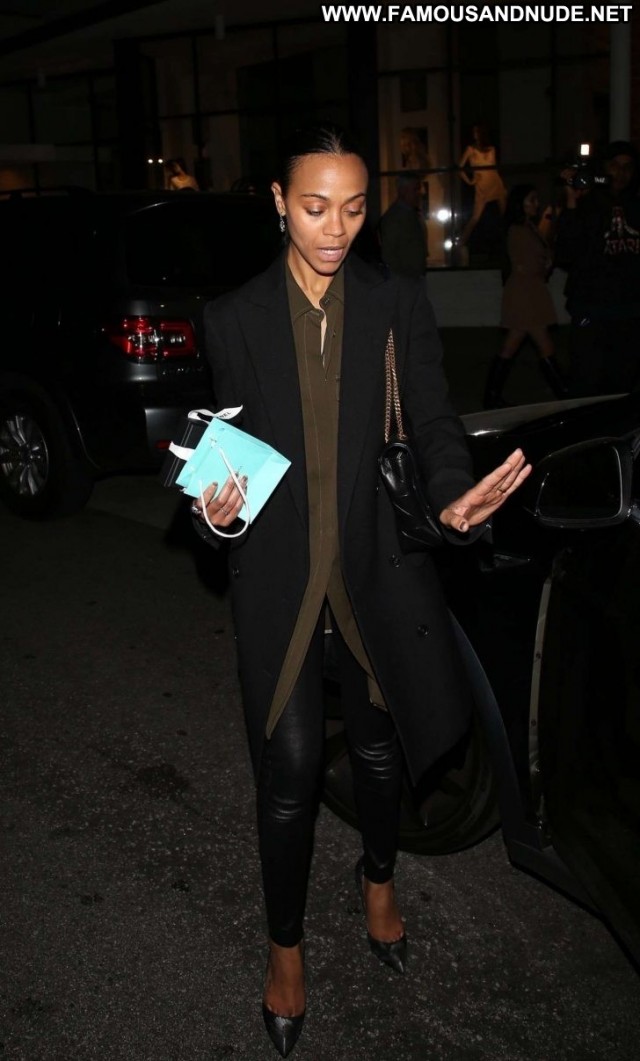 Zoe Saldana Beverly Hills Paparazzi Posing Hot Celebrity Babe