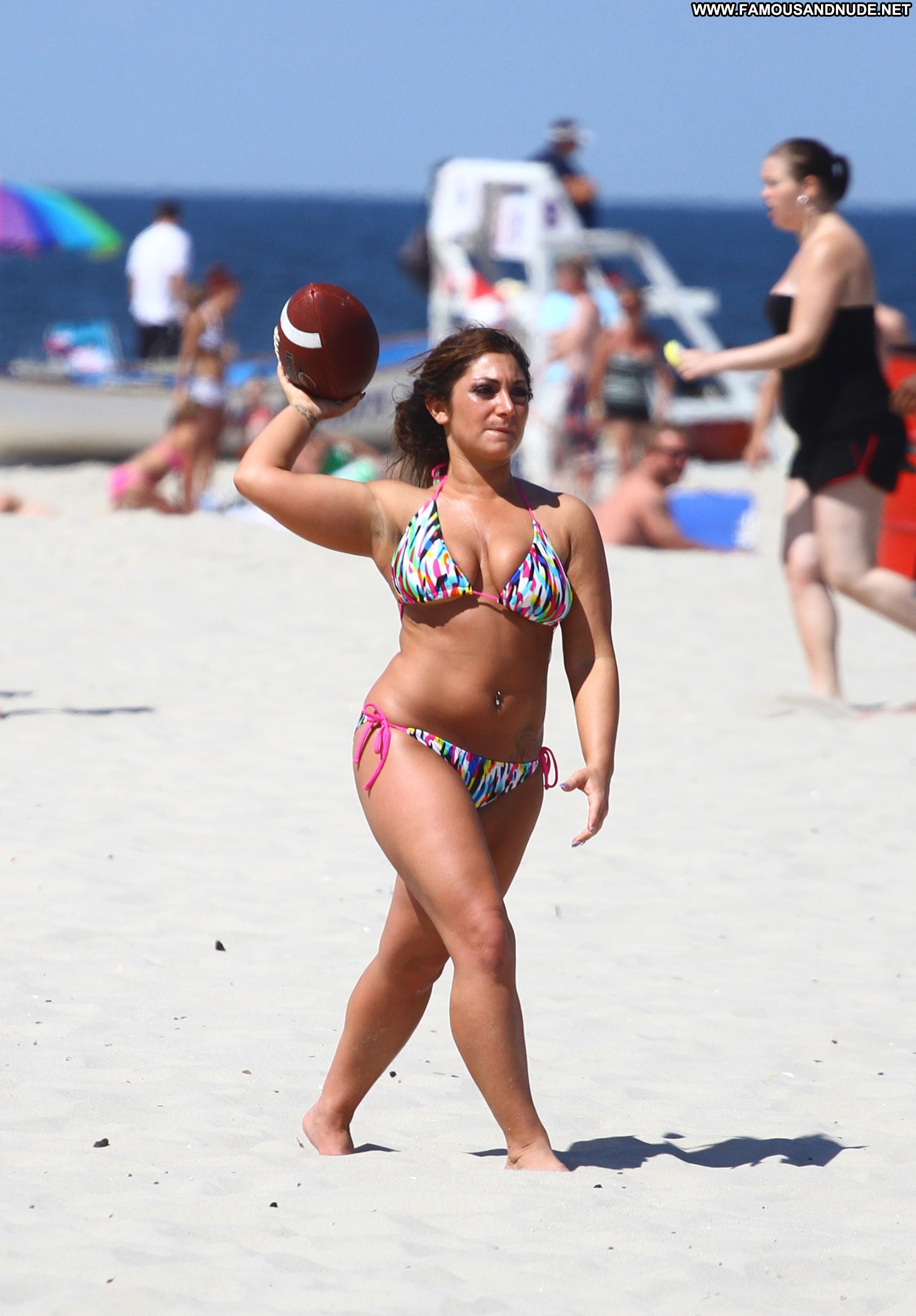 Jersey Shore Deena Cortese Posing Hot Bikini Beach High Resolution Celebrit...