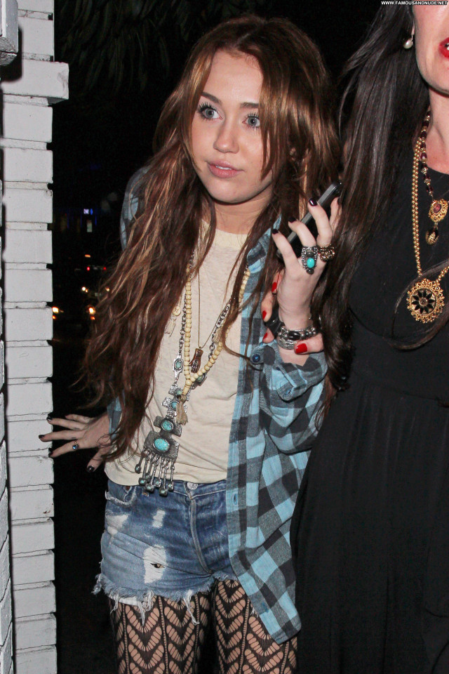 Miley Cyrus West Hollywood  Posing Hot Hollywood Celebrity Beautiful